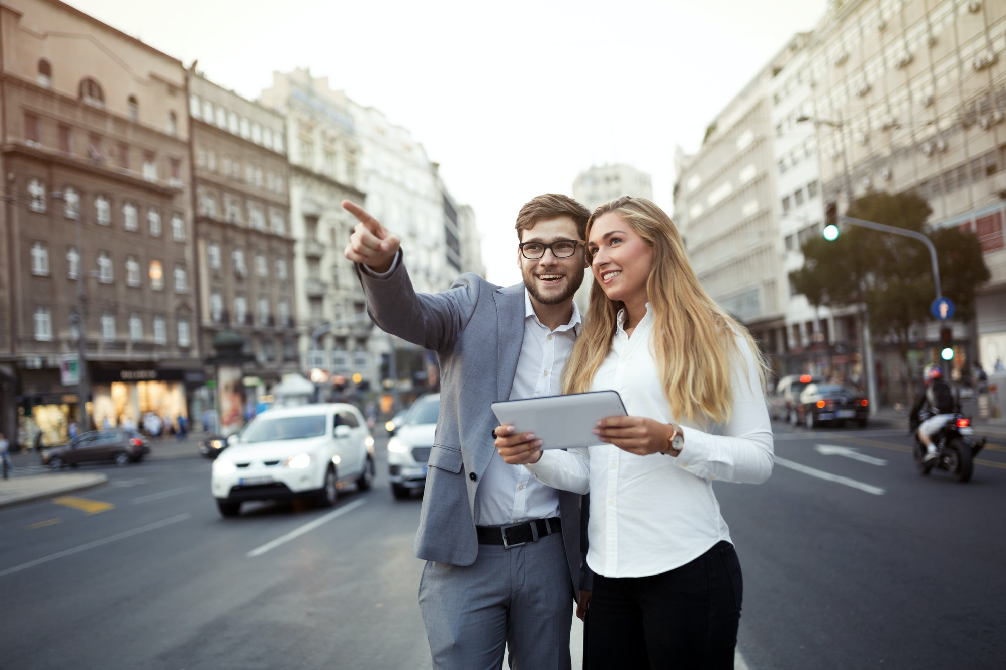 Real estate agent showing apartment